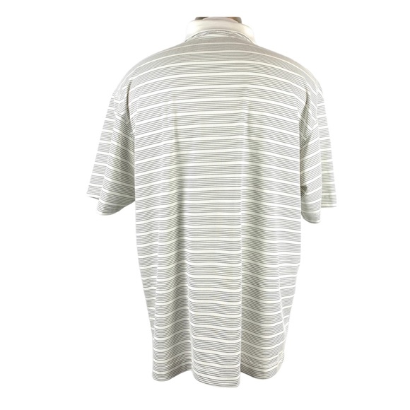 Nike Dri-fit White with Black Stripes Short Sleeve Golf Polo Shirt size X-Large - Picture 6 of 12